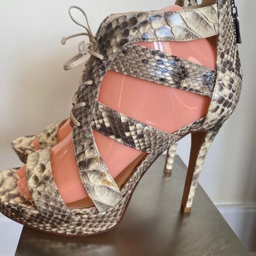 Alexandre Birman Platform Pump Python Cage Gladia… - image 8